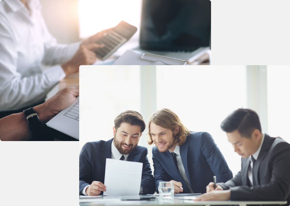 Impiegati che lavorano con sapienza